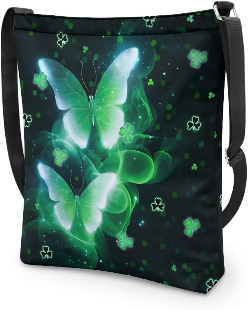 Women Canvas Shoulder Bag Large Messenger Crossbody Bags with Inner Zip Pocket Satchel Waterproof Purse Shopping