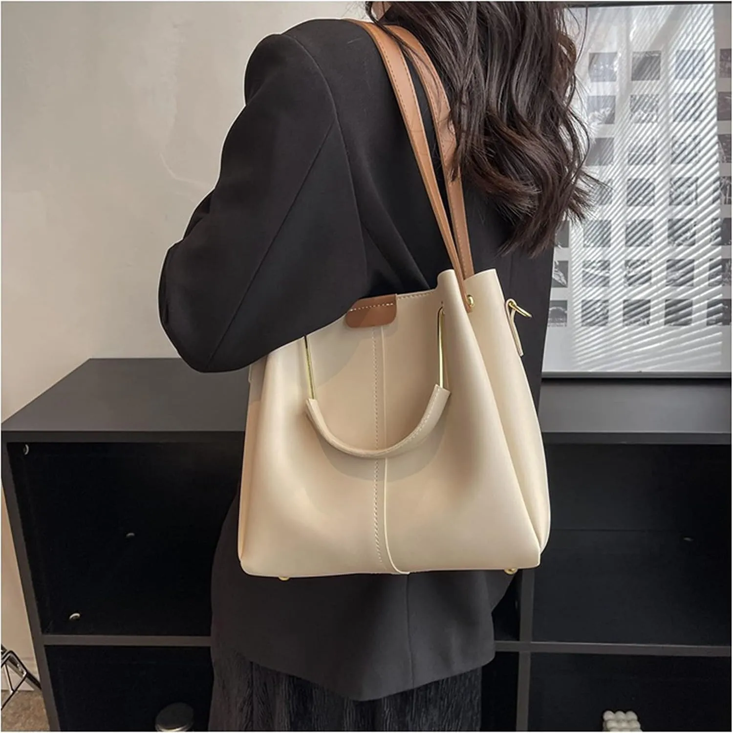 Women Metal Short Handl Bucket Handbags Small Women Handbags Ladies Shoulder Crosssbody Bags
