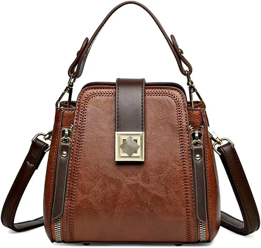 Women Small Crossbody Handbag Tote Bag Vintage Top Handle Satchel Purse Shoulder Purse for Daily Use Cell Phone Purse