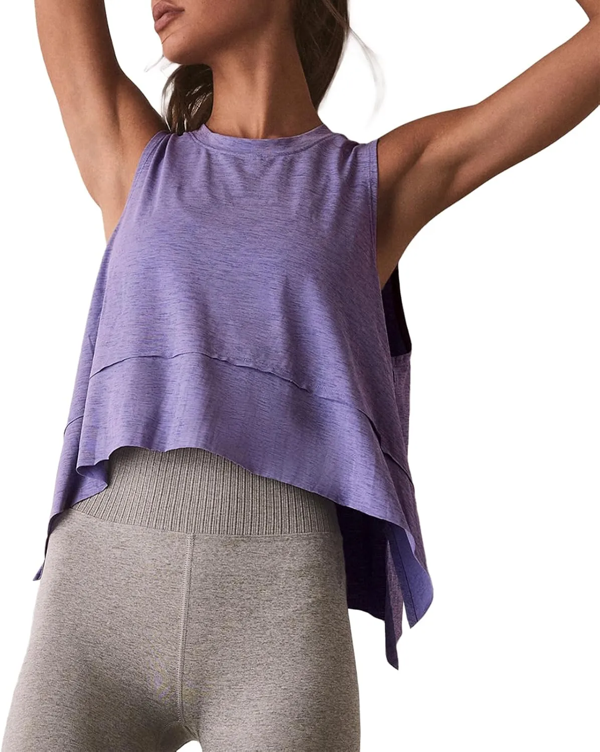 Women Workout Tank Tops Sleeveless Loose Athletic Yoga Running Gym Vest Asymmetrical Flowy Shirts