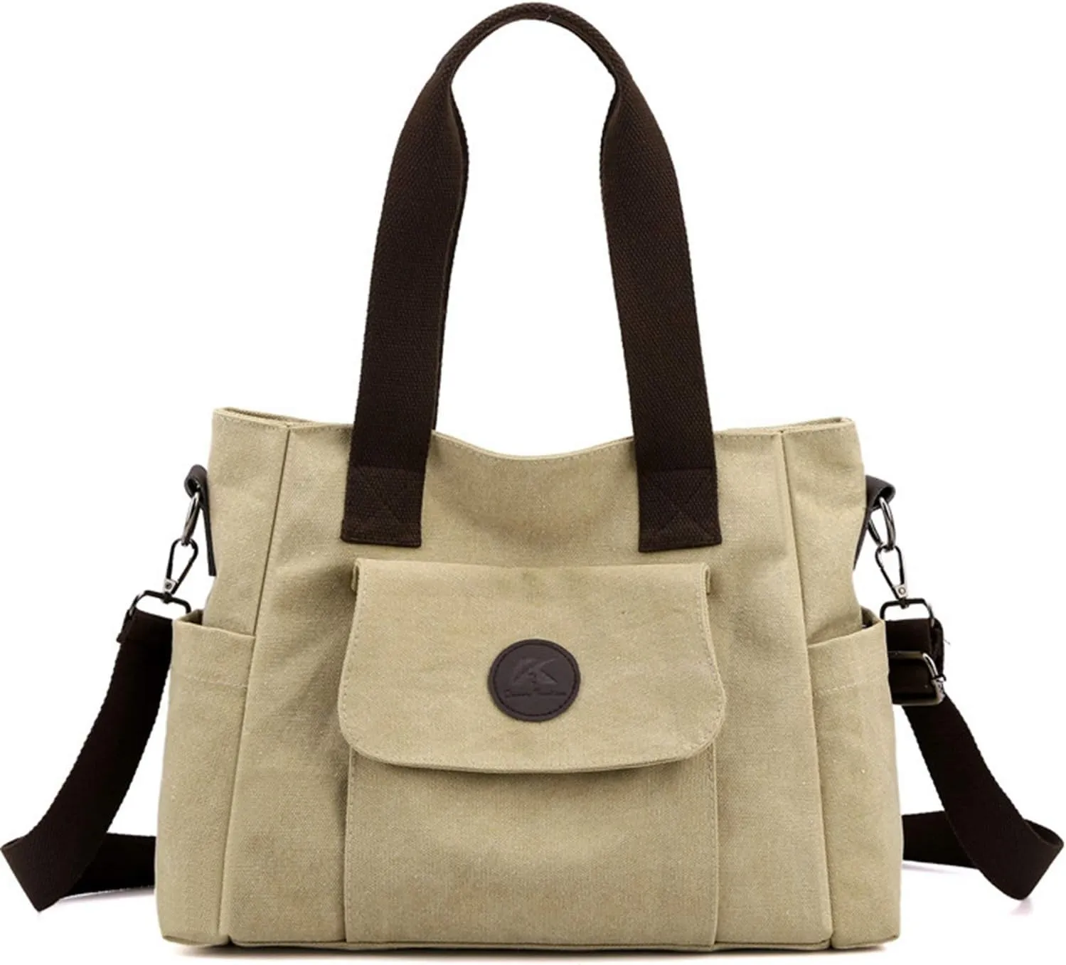 Women's Casual Canvas Shoulder Bags Tote Purse Top Handle Handbags Work Crossbody Satchel (Grey)