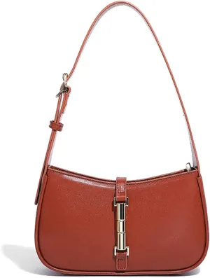 Womens Crescent Shoulder Bag,Hobo Leather Purse,Classic French Fashion Designer Retro Y2k Wallet with Zipper Closure (white)