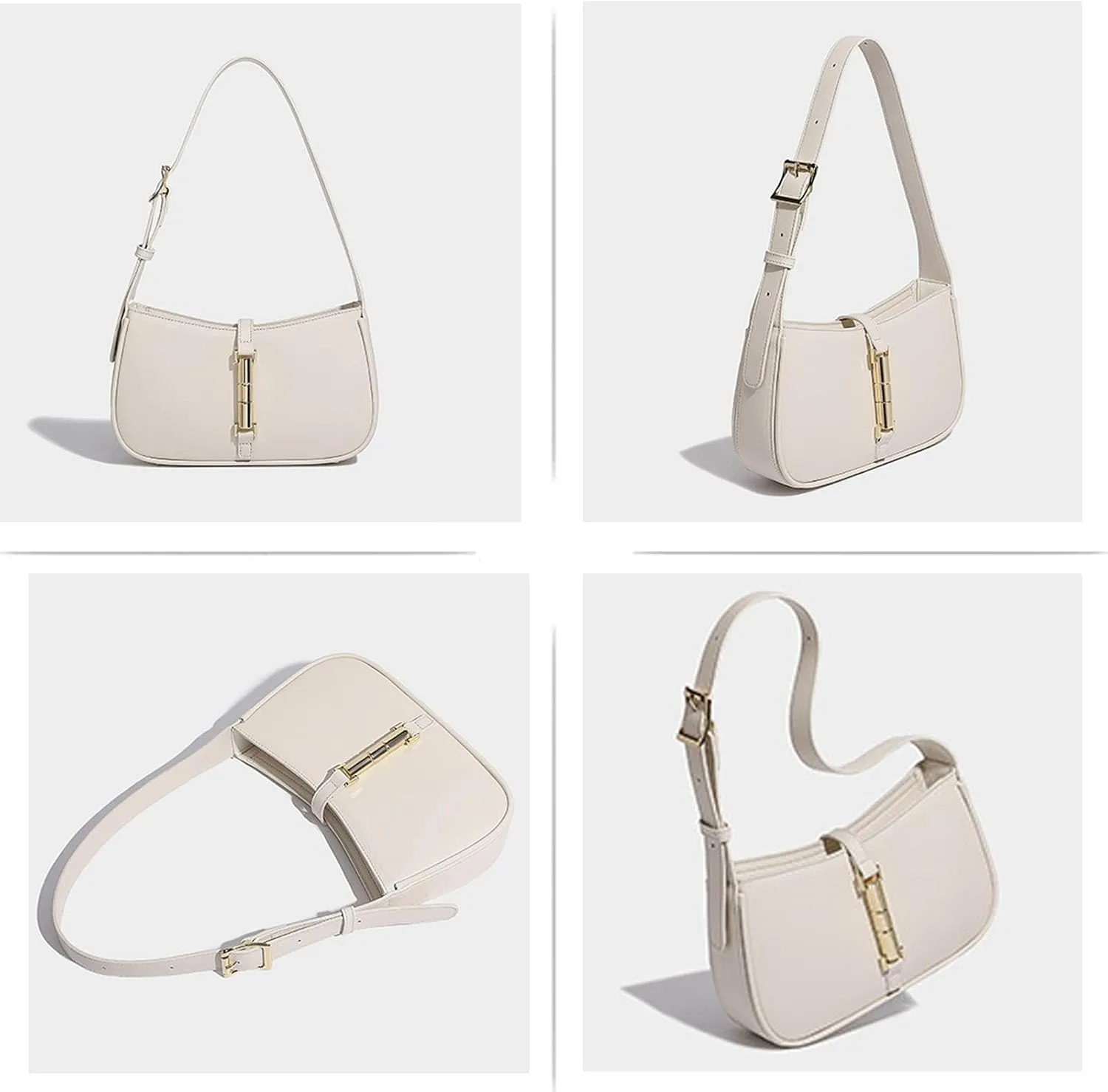 Womens Crescent Shoulder Bag,Hobo Leather Purse,Classic French Fashion Designer Retro Y2k Wallet with Zipper Closure