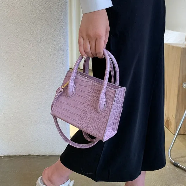 Women's Crocodile Pattern Synthetic Leather Crossbody Purse