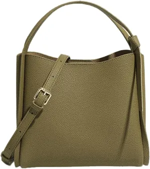 Women's Fashion Genuine Leather Shoulder Crossbody Bag Small Bucket Handbags Tote Purse Ladies Work Satchel