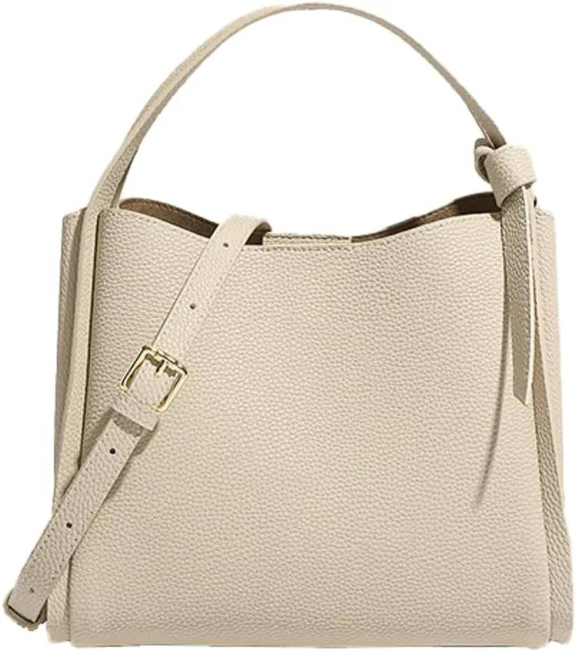 Women's Fashion Genuine Leather Shoulder Crossbody Bag Small Bucket Handbags Tote Purse Ladies Work Satchel