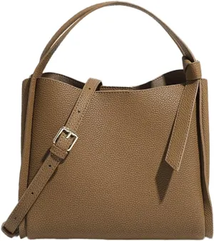 Women's Fashion Genuine Leather Shoulder Crossbody Bag Small Bucket Handbags Tote Purse Ladies Work Satchel