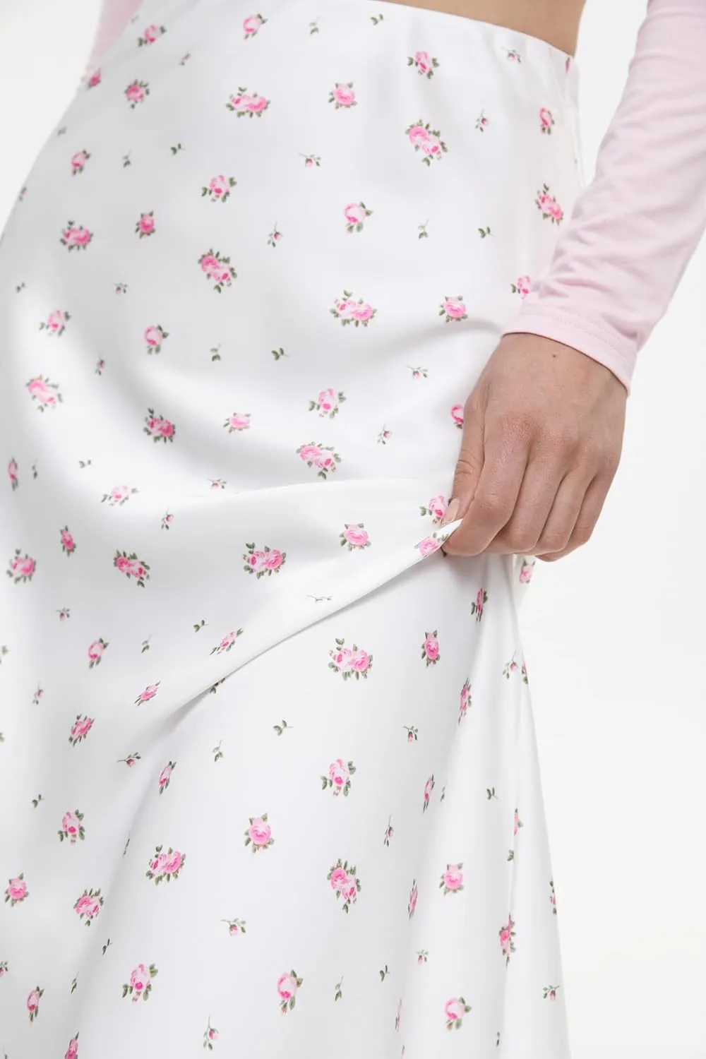 Women's Floral Print Maxi Skirt Silk Satin Long Skirt Summer High Waisted Midi Long Skirt