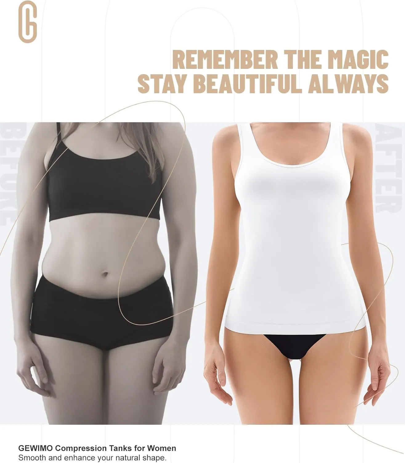 Womens Tank Tops Shapewear Tummy Control Compression Crew Neck Camisole Seamless Body Shaper Tanks for Women Cami