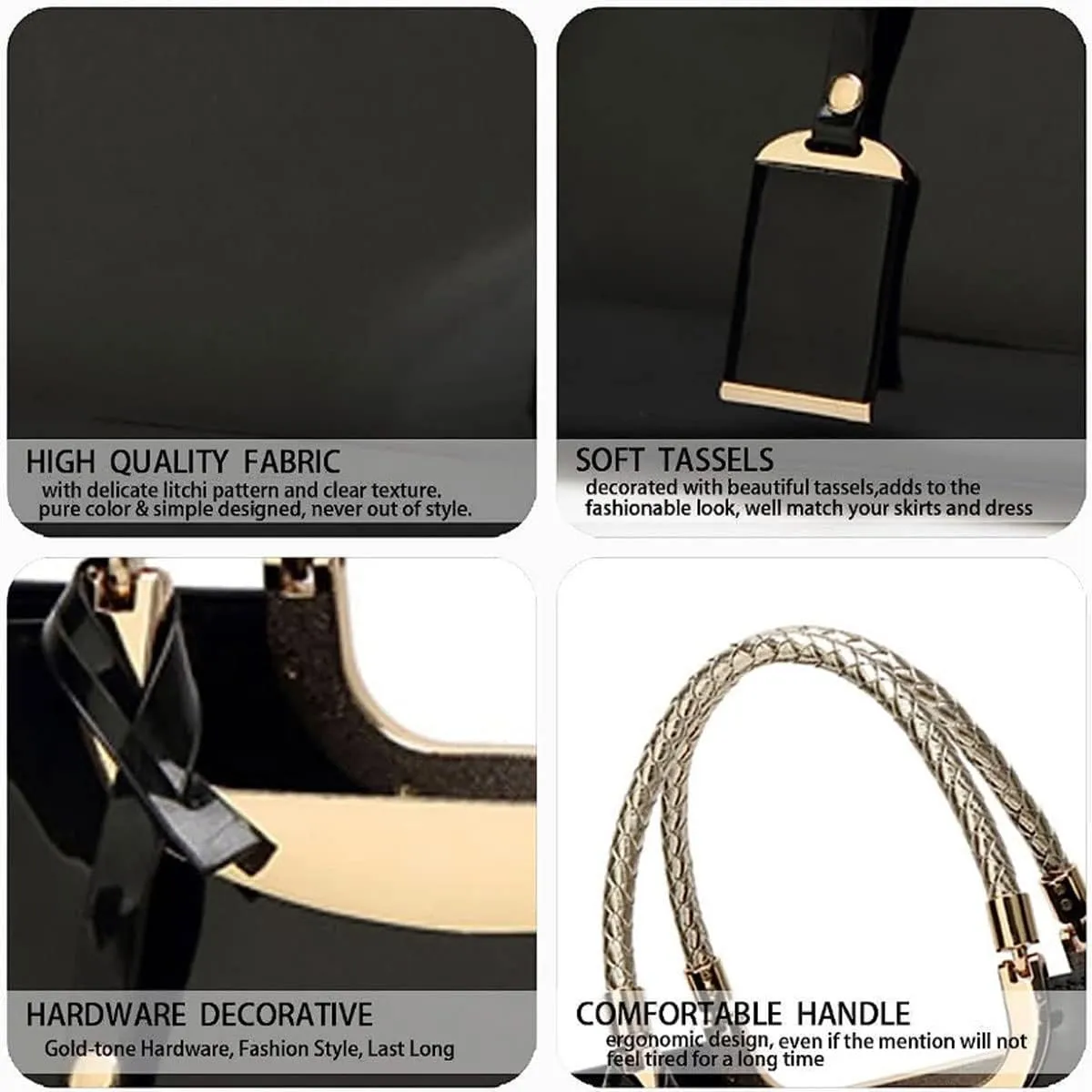 YAQUNICER Top-handle Handbags Purse Tote for Women Patent PU Satchel Gloss Wedding Shoulder Crossbody Bag