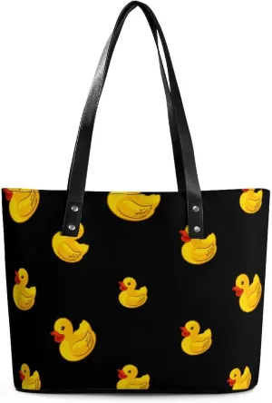 Yellow Duck Women Tote Bag Top Handle Handbags Satchel Shoulder Bag Funny Printed