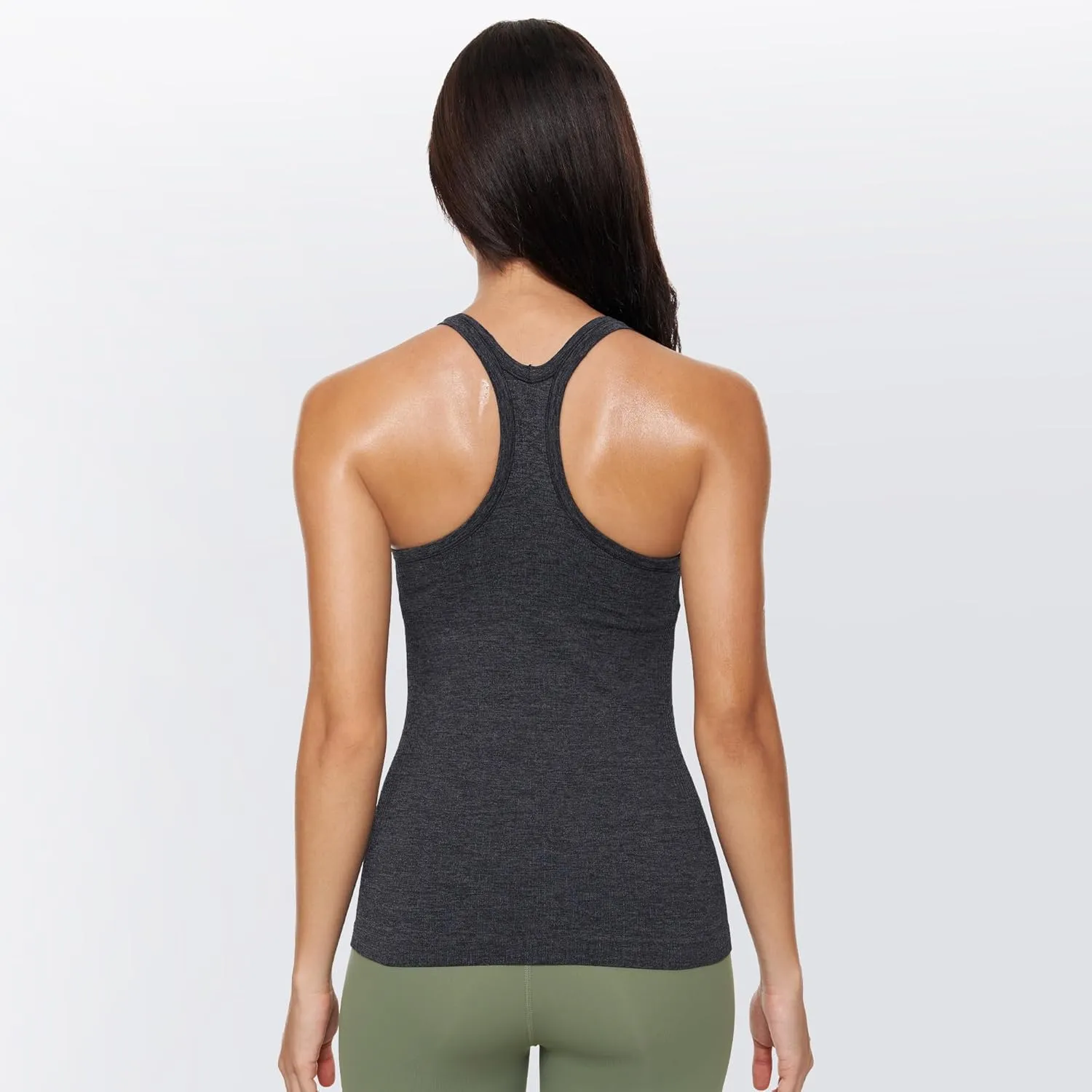 Yoga Racerback Tank Top for Women with Built in Bra,Women's Padded Sports Bra Fitness Workout Running Shirts