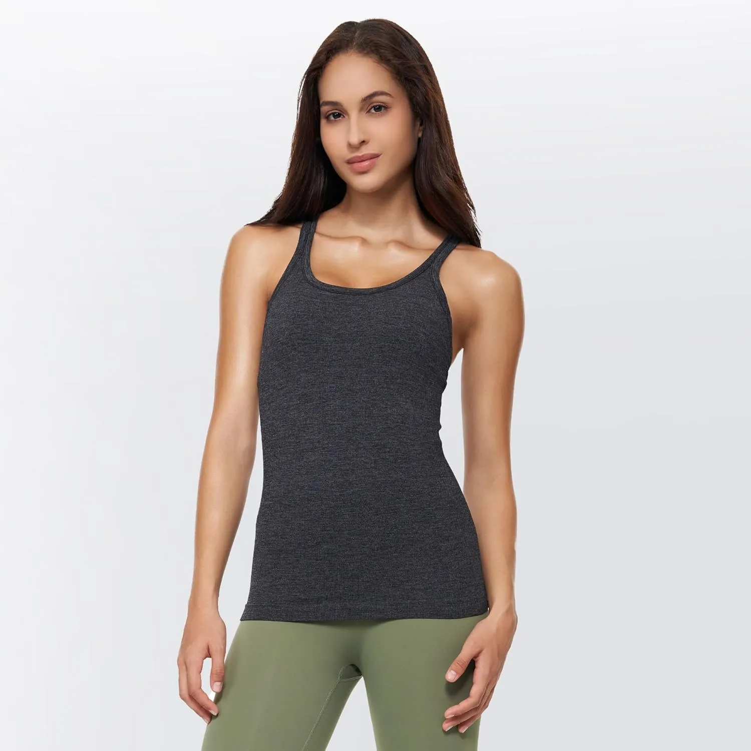 Yoga Racerback Tank Top for Women with Built in Bra,Women's Padded Sports Bra Fitness Workout Running Shirts