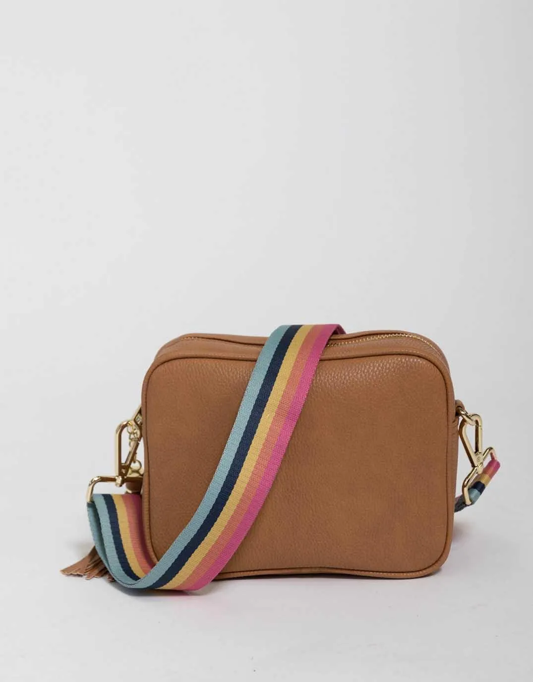 Zoe Crossbody Bag - Tan/Lolly Stripe